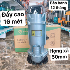MÁY BƠM CHÌM 750W BƠM THẢ TÕM NƯỚC SẠCH SWIRLS SW.QDX10-16-0.75 ỐNG XẢ 50 LƯU LƯỢNG 167 L/PHÚT MAX 16M BƠM NƯỚC GIẾNG AO HỒ DÂN DỤNG GIA ĐÌNH