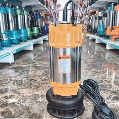 MÁY BƠM CHÌM NƯỚC THẢI CÓ CÁNH CẮT RÁC 1500W THÂN INOX 304 SWIRLS V1500D