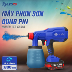 MÁY PHUN SƠN MINI DÙNG PIN CẦM TAY LEOxs LXS-SG900 MÔ TƠ KHÔNG CHỔI THAN CHÂN PIN PHỔ THÔNG