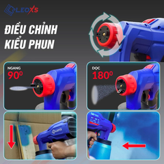 MÁY PHUN SƠN MINI DÙNG PIN CẦM TAY LEOxs LXS-SG900 MÔ TƠ KHÔNG CHỔI THAN CHÂN PIN PHỔ THÔNG