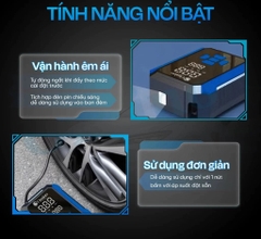 MÁY BƠM LỐP Ô TÔ ĐIỆN TỬ BƠM HƠI MINI TỰ NGẮT CHÍNH HÃNG OMINO