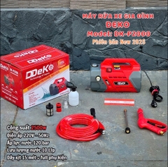 MÁY RỬA XE GIA ĐÌNH CÓ CHỈNH ÁP DDEKO DK-P2000 2500W 120BAR 10L