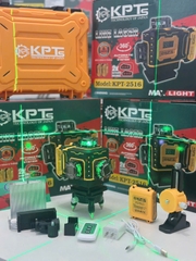 Máy Cân Mực Laser 16 Tia Xanh KPTs KPT-2516 8 Tia Đứng 8 Tia Ngang 2 Pin 3 Cell Đèn Hiển Thị Pin