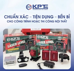 MÁY CÂN MỰC 12 TIA XANH KPTs KPT-2512 8 TIA ĐỨNG 4 TIA NGANG 2 PIN TO 3 CELL CÓ ĐÈN HIỂN THỊ PIN ĐỘ CHÍNH XÁC CAO SAI SỐ THẤP LÀM VIỆC CHUYÊN NGHIỆP THI CÔNG TƯỜNG TRẦN THẠCH CAO