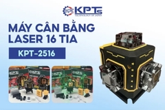Máy Cân Mực Laser 16 Tia Xanh KPTs KPT-2516 8 Tia Đứng 8 Tia Ngang 2 Pin 3 Cell Đèn Hiển Thị Pin