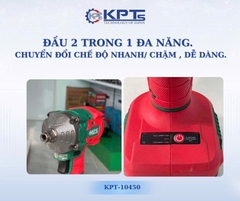 Máy Siết Bulong Pin 21V KPTs KPT-10450 Không Chổi Than 550Nm Chân Pin Phổ Thông Kèm 2 Pin 4.0AH Đầu Khẩu 2 Trong 1