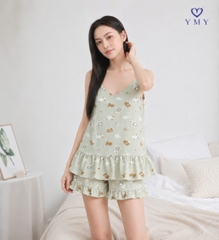 COZYY SLEEPWEAR- Set Đồ Ngủ 2 Dây YMY Phong Cách Trẻ Trung
