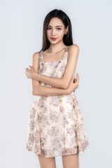 DAHLIA DRESS- Váy Hoa Cổ Vuông YMY Chất Liệu Vải Voan Phong Cách Nhẹ Nhàng, Nữ Tính