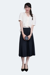 CLARA SHIRT- Áo Sơ Mi Dây Cổ YMY Chất Liệu Cotton/ Spandex Phong Cách Hiện Đại, Thanh Lịch (Y06BLS05)