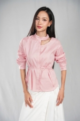LUCINDA SHIRT- Áo Sơ Mi Cổ Tàu Cách Điệu YMY Chất Liệu Cotton/ Spandex Phong Cách Thanh Lịch, Hiện Đại  (Y06BLS04)