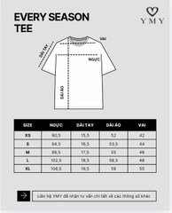 EVERY SEASON TEE- Áo Phông YMY Chất Liệu Cotton 100%, Phong Cách Basic