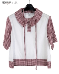 HELENA SHIRT- Áo Sơ Mi Kẻ Caro Cổ Trụ YMY Phong Cách Trẻ Trung (Y06BLS03)