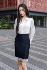 ELARA SKIRT - Chân Váy Viền Ren YMY Chất Liệu Spandex Nhập Khẩu Phong Cách Thanh Lịch(Y05SKS03)