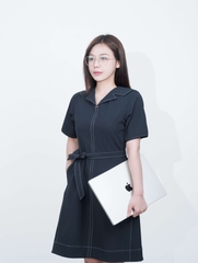 ELARIS DRESS - Váy Liền Chỉ Phối Chất Liệu Spandex Phong Cách Thanh Lịch, Nữ Tính (Y05OPS05)