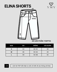 ELINA SHORTS- Quần Shorts Cạp Chun YMY Chất Liệu Linen Vân (Y06PT01)
