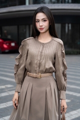 AERIN SHIRT - Áo Sơ Mi Viền Ren Chất Liệu Linen Nhập Khẩu Phong Cách Hiện Đại, Thanh Lịch (Y26BL01)