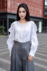 AERIN SHIRT - Áo Sơ Mi Viền Ren Chất Liệu Linen Nhập Khẩu Phong Cách Hiện Đại, Thanh Lịch (Y26BL01)