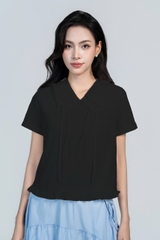 SORA TOP - Áo Sơ Mi Cách Điệu 2 Lớp Cổ Chất Liệu Cotton Nhập Khẩu Phong Cách Nhẹ Nhàng, Nữ Tính (Y05BLS05)