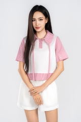 HELENA SHIRT- Áo Sơ Mi Kẻ Caro Cổ Trụ YMY Phong Cách Trẻ Trung (Y06BLS03)