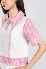 HELENA SHIRT- Áo Sơ Mi Kẻ Caro Cổ Trụ YMY Phong Cách Trẻ Trung (Y06BLS03)