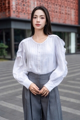 AERIN SHIRT - Áo Sơ Mi Viền Ren Chất Liệu Linen Nhập Khẩu Phong Cách Hiện Đại, Thanh Lịch (Y26BL01)