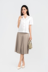 PAULINE SKIRT- Chân Váy Rập Ly YMY Chất Liệu Polyester/ Cotton Spandex Phong Cách Thanh Lịch (Y06SKS02)