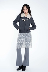 Áo Dạ Cúc Gỗ Cổ Viền Lông Chất Liệu Dạ Nhập Khẩu Phong Cách Hiện Đại (Y25FWJK03)