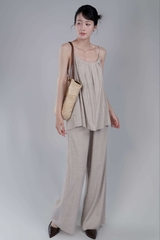 REVINA SET- Áo 2 Dây, Quần Dài Suông YMY Chất Liệu Linen Nhập Khẩu Thoáng Mát, Nữ Tính