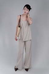 REVINA SET- Áo 2 Dây, Quần Dài Suông YMY Chất Liệu Linen Nhập Khẩu Thoáng Mát, Nữ Tính