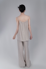 REVINA SET- Áo 2 Dây, Quần Dài Suông YMY Chất Liệu Linen Nhập Khẩu Thoáng Mát, Nữ Tính