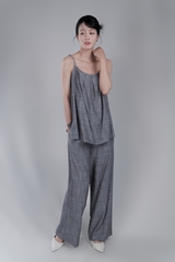 REVINA SET- Áo 2 Dây, Quần Dài Suông YMY Chất Liệu Linen Nhập Khẩu Thoáng Mát, Nữ Tính