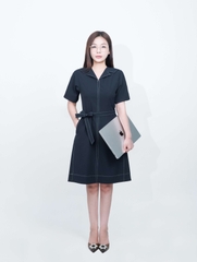ELARIS DRESS - Váy Liền Chỉ Phối Chất Liệu Spandex Phong Cách Thanh Lịch, Nữ Tính (Y05OPS05)