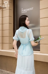 Áo Voan cao cấp + Khăn quàng cổ