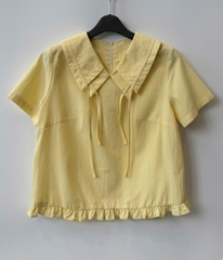 SORA TOP - Áo Sơ Mi Cách Điệu 2 Lớp Cổ Chất Liệu Cotton Nhập Khẩu Phong Cách Nhẹ Nhàng, Nữ Tính (Y05BLS05)