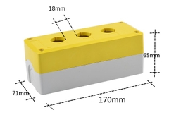 Hộp nhựa 3 lỗ  hộp nút nhấn 3 lỗ  box nhựa 3 lỗ GOB-3A-YW