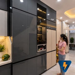 Tủ bếp nhựa chống nước, chống mối mọt, thi công trọn gói ECO-HP013