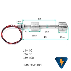 Phao nước điện từ đôi dài 10 cm - LMM5S-D100