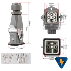 Đầu nối cho cáp đồng trục HDC-HD-007-2