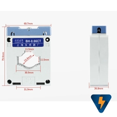 Biến dòng vuông BH-0.66CT 30I 100/5A