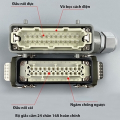 Giắc cắm (jack cắm) phích cắm 24 chân 16A HDC-HE-024-F  HDC-HE-024-M