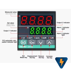 Đồng hồ điều khiển nhiệt độ PID BERM CH102 ra Relay SSR 48X48mm sử dụng cảm biến K PT100