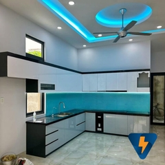 Trọn gói bộ bếp nhựa đặc ruột PVC cánh đặc phủ Acrylic ECO-HP001