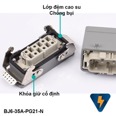 Bộ giắc cắm công nghiệp 6 chân 35A