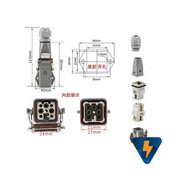 Đầu nối tải nặng cho cáp đồng trục Heavy Duty Connector 8 Pin 10A