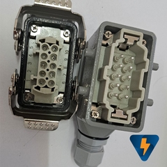 Đầu nối tải nặng cho cáp đồng trục Heavy Duty Connectors 10 Pin 16A hướng ngang