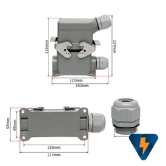 Đầu nối 10 chân, đầu nối 10 pin 16A đế nổi di động