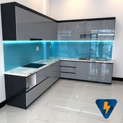 Trọn gói bộ bếp nhựa đặc ruột PVC cánh đặc phủ Acrylic ECO-HP001