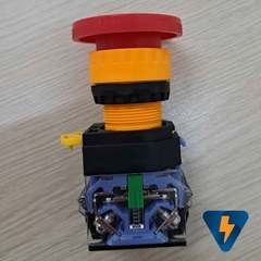 Nút nhấn khẩn cấp Emergency Stop phi 22 tự giữ có chữ Stop