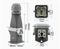 Đầu nối 5 chân, đầu nối 5 pin 4P + 1Pe kiểu thẳng đứng