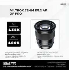 Viltrox AF 75mm f/1.2 Pro Fujifilm
